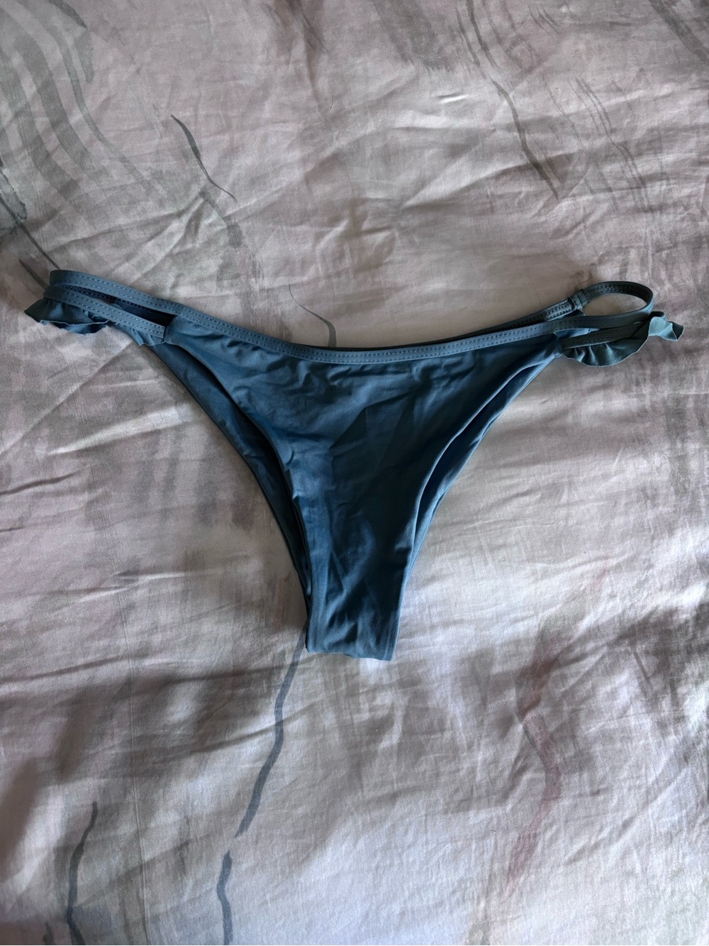 l*space Slate Blue Low-Rise Bikini Bottom with Side Loop